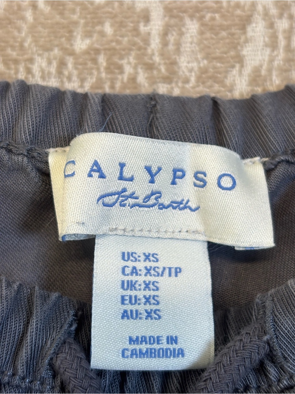 Calypso St. Barth Charcoal Gray Wide Leg Drawstring Lounge Pants Linen Blend XS - Picture 2 of 8